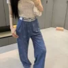 Balenciaga Printed Colorblock High-Waist Wide-Leg Pants