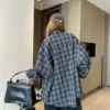 Balenciaga Plaid Logo Jacket