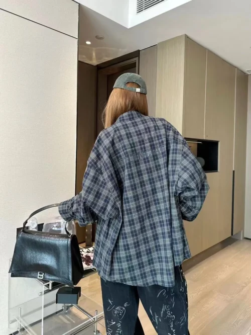 Balenciaga Plaid Logo Jacket