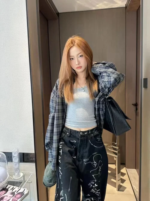 Balenciaga Plaid Logo Jacket
