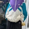 Balenciaga Embroidered Colorblock Zip-Up Trench Jacket