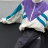 Balenciaga Embroidered Colorblock Zip-Up Trench Jacket