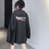 Balenciaga Printed Hooded Trench Jacket