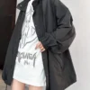 Balenciaga Printed Hooded Trench Jacket