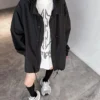 Balenciaga Printed Hooded Trench Jacket