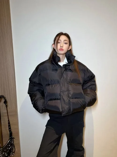 Balenciaga Embroidered Hooded Cropped Jacket