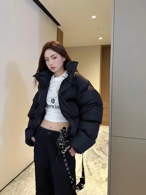 Balenciaga Embroidered Hooded Cropped Jacket