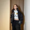Balenciaga Embroidered Hooded Cropped Jacket
