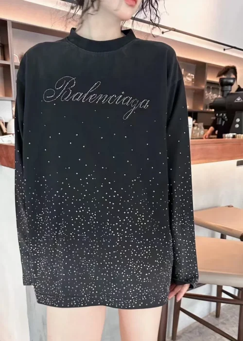 Balenciaga Rhinestone Logo T-Shirt