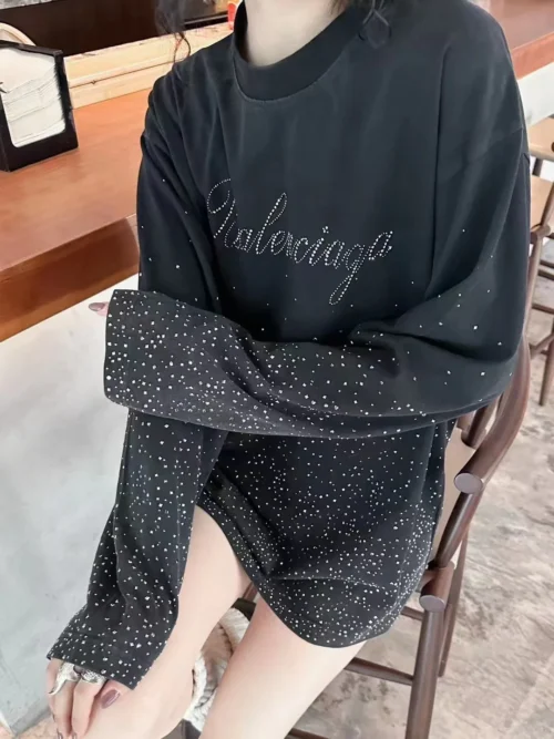 Balenciaga Rhinestone Logo T-Shirt