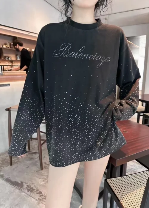 Balenciaga Rhinestone Logo T-Shirt