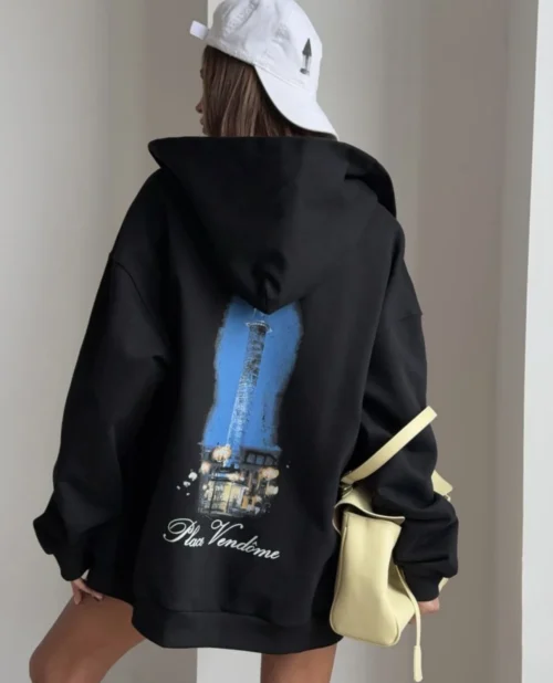 Balenciaga Printed Hooded Zip-Up Jacket