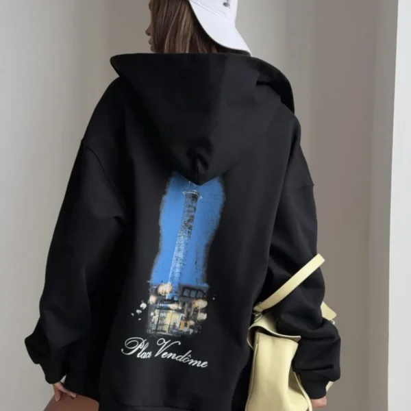 Balenciaga Printed Hooded Zip-Up Jacket