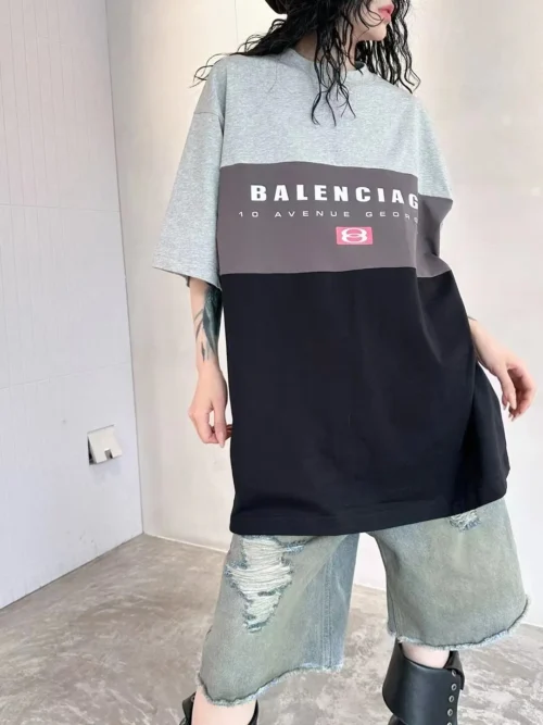Balenciaga Printed Colorblock Oversized T-Shirt