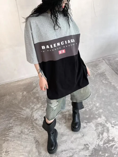 Balenciaga Printed Colorblock Oversized T-Shirt