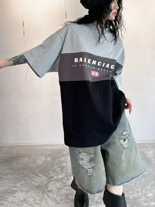Balenciaga Printed Colorblock Oversized T-Shirt