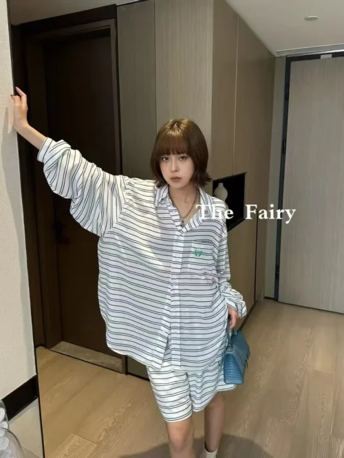 Balenciaga Embroidered Striped Shirt