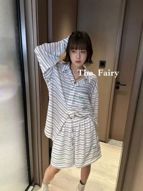 Balenciaga Embroidered Striped Shirt
