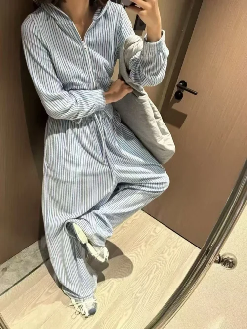 Balenciaga Colorblock Striped Hooded Zip-Up Jacket and Pants Set
