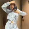 Balenciaga Colorblock Striped Hooded Zip-Up Jacket and Pants Set