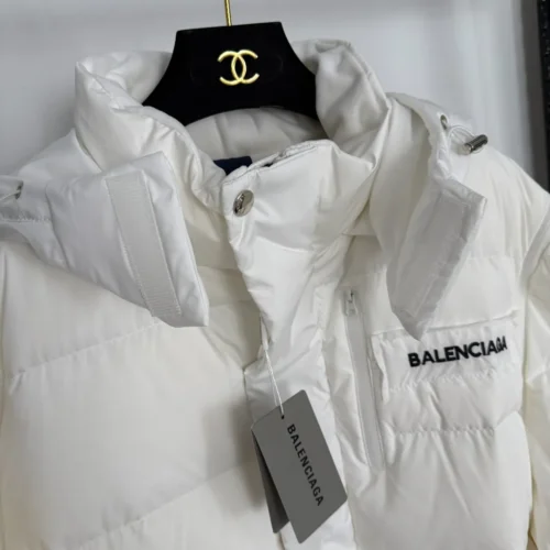 Balenciaga Embroidered Hooded Down Jacket