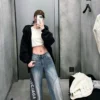 Balenciaga Denim High-Waist Logo Wide-Leg Jeans