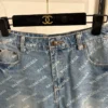 Balenciaga Denim All-Over Print Logo Shorts