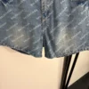 Balenciaga Denim All-Over Print Logo Shorts
