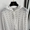 Balenciaga All-Over Print Hooded Logo Jacket