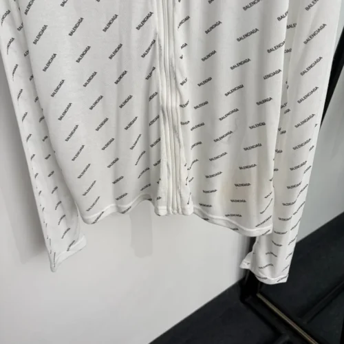 Balenciaga All-Over Print Hooded Logo Jacket