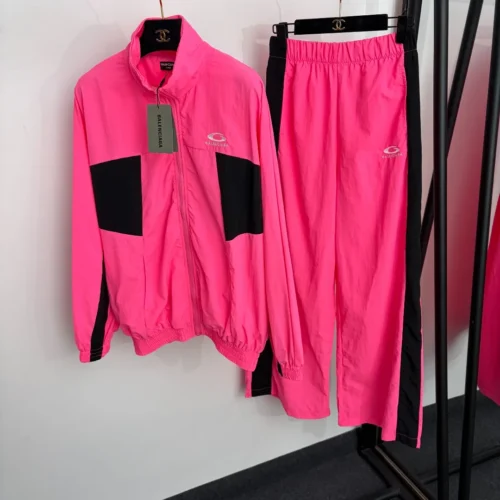 Balenciaga Embroidered Colorblock Zip-Up Jacket and Pants Set