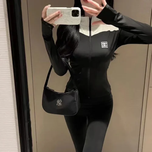 Chanel Colorblock Slim-Fit Logo Jacket