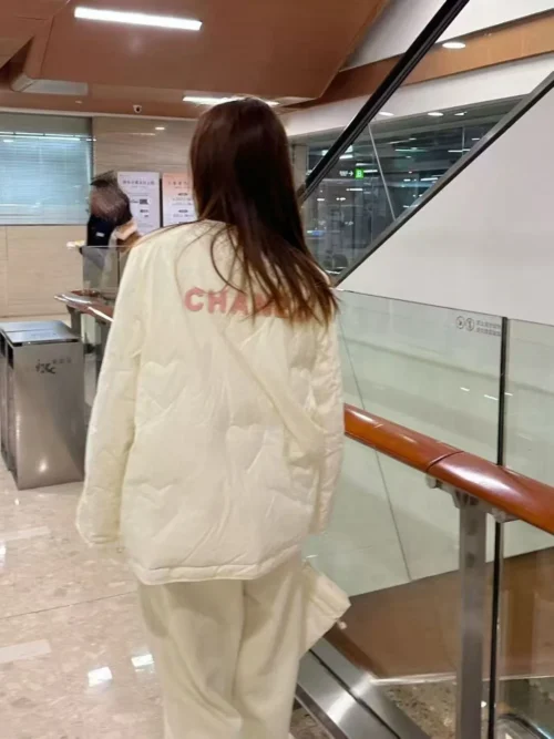 Chanel Reversible Plaid Logo Down Jacket