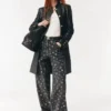 Chanel Denim Printed High-Waist Jeans