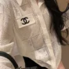 Chanel Cutout Embroidered Collared Shirt