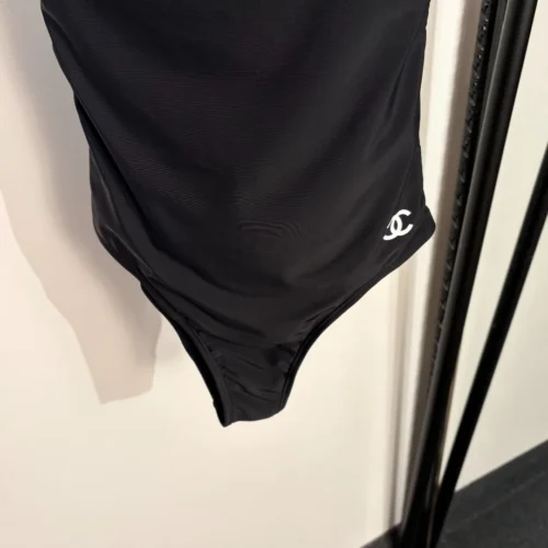 Chanel Printed Colorblock One-Piece Swimsuit