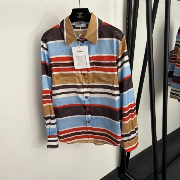 Chanel Colorblock Striped Shirt