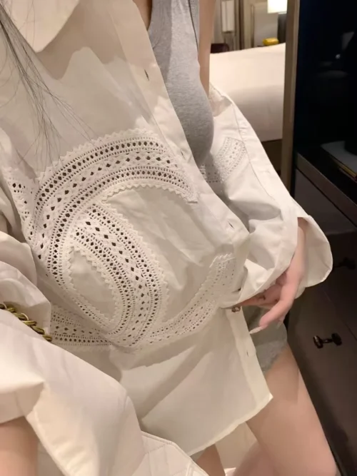 Chanel Lace Embroidered Shirt