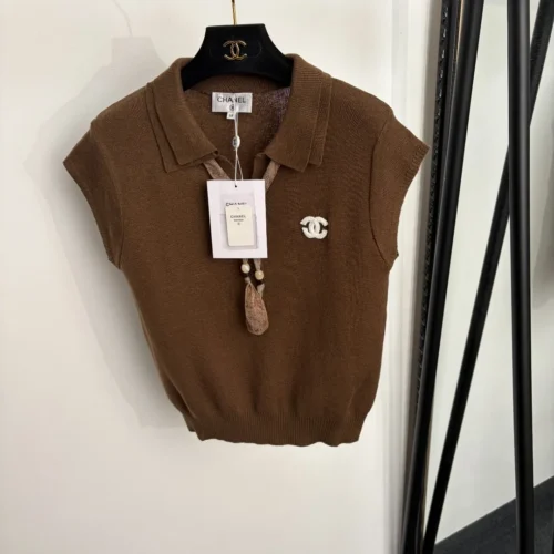 Chanel Embroidered Collared Knit Sweater