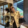 Dior Printed Collared Cropped Trench Jacket