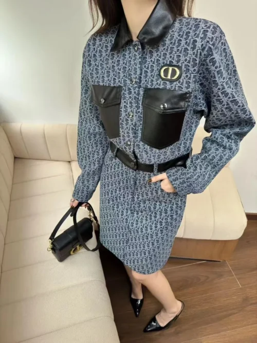 Dior Denim Jacquard Monogram Dress