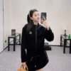Dior Embroidered Hooded Zip-Up Drawstring Jacket and Pants Set