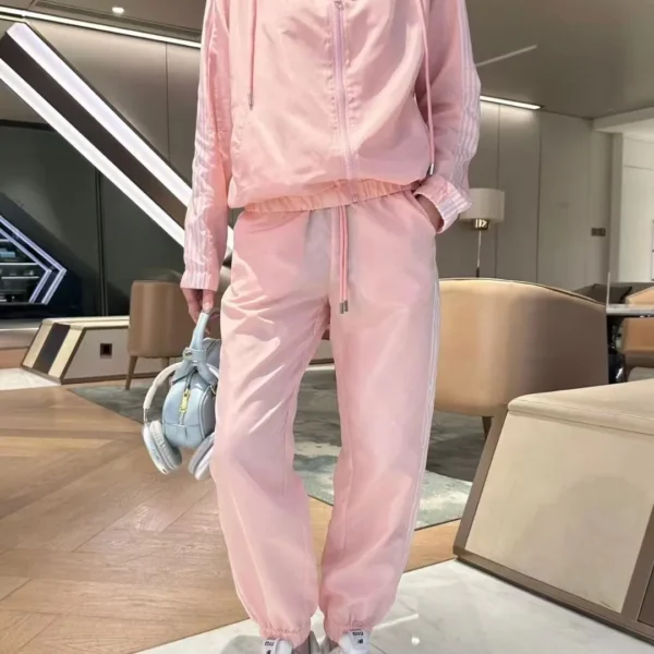 CLDIOR0015-01 Dior Colorblock Striped Hooded Zip-Up Jacket and Pants Set