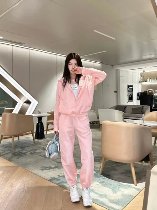 Dior Colorblock Striped Hooded Zip-Up Jacket and Pants Set