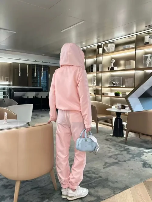 Dior Colorblock Striped Hooded Zip-Up Jacket and Pants Set