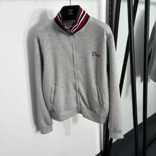 Dior Embroidered Striped Zip-Up Jacket and Pants Set