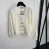 Dior Cutout V-Neck Logo Cardigan