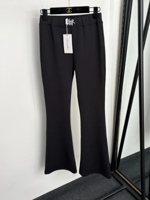 Dior Rhinestone Slim-Fit Logo Pants