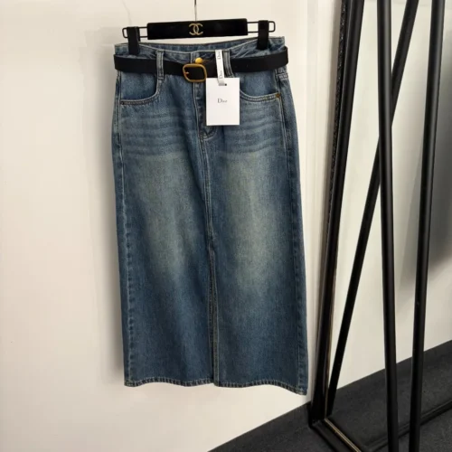 Dior Denim High-Waist Skirt