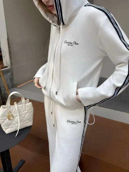 Dior Embroidered Hooded Zip-Up Jacket and Pants Set